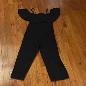 Crystal Doll Off-Shoulder Black Jumpsuit